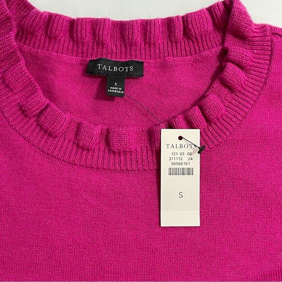NWT Talbots Pink Fuchsia Wool Blend Sweater Size SMALL - Picture 3 of 4